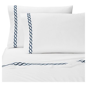 Cable Bedding Pillow Sham (Queen) Navy 2pc - Cassadecor, Blue