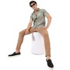 Campus Sutra Men Men's Sage Green Minimal Botanical Shirt - 3 of 3