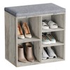Storage Bench with Cushion, Entryway Shoe Changing Bench with Cushion, Design Open Compartments, for Living Room, Bedroom, Closet, Doorway - 4 of 4