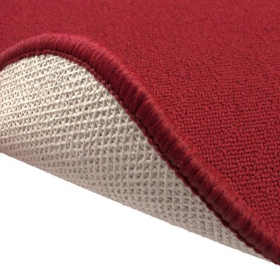 Red Rectangular Washable Non-Slip Synthetic Accent Rug