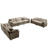 3-Piece Corduroy Fabric Modern Sofa Set with Two 2-Seaters and One 3-Seater, Large Deep Seat, Sofat Cushion and Pillows - 4 of 4