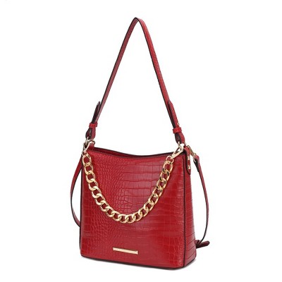 MKF Collection Bizzy Faux Crocodile-Embossed Vegan Leather Women’s Shoulder Bag by Mia K