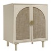 Okak Modern Bedroom Dressers with 2 Rattan Door 3 Drawer,Chest of Drawers for Living Room Bedroom,Entryway Study,Wooden Dresser Cabinet - 4 of 4