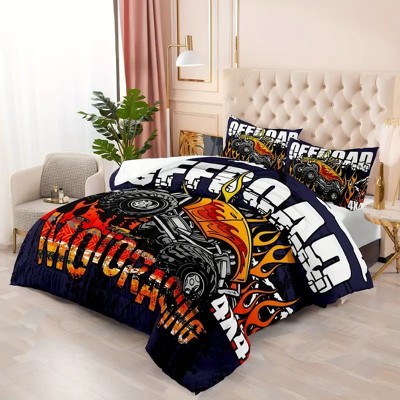 Acoinel 3 Pcs Monster Truck Comforter Set with 2 Pillowcases
