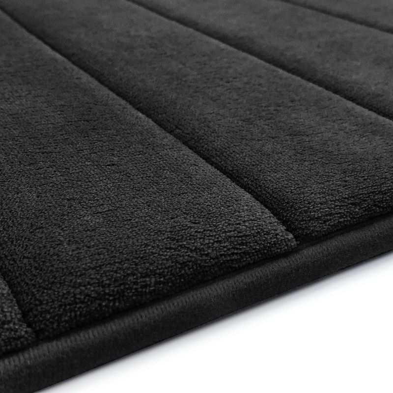 24&#34;x58&#34; MICRODRY Ultra Absorbent CoreTex Quilted Memory Foam Bath Mat/Runner with Skid Resistant Base Dark Gray, 4 of 5