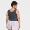 Women's Lace Trim Ribbed Pajama Tank Top - Colsie™ - 3 of 3
