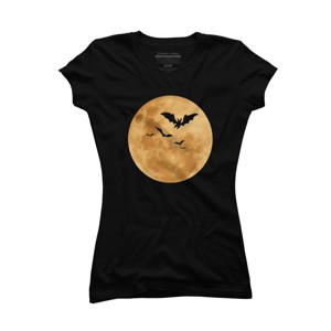 Junior's Design By Humans Halloween - Moon By MonkeyStore T-Shirt - 1 of 3