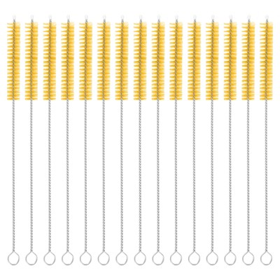 Unique Bargains Long Handle Wire Bristles Bottle Drinking Straw Cleaning Brushes 15 Pcs