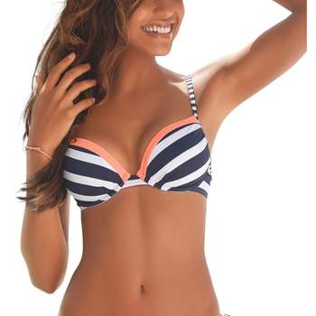 LASCANA Women's Striped Push Up Bikini Swimwear Top Swimsuit