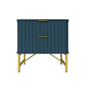 CLIHOME 19" H 2 Drawers Nightstands, Modern End Table with Gold Legs - 1 of 4