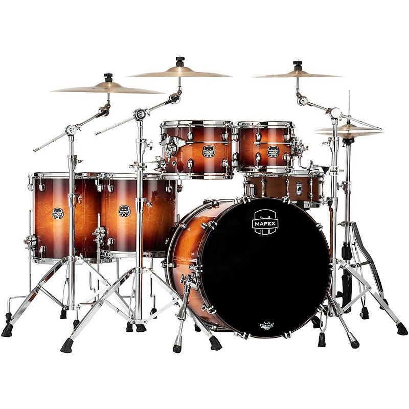 Mapex Saturn Evolution Workhorse Maple 5-Piece Shell Pack With 22" Bass Drum Exotic Sunburst, 1 of 4