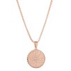 Steeltime stainless steel Our Father english prayer round pendant. Color Options: Silver, Gold, Rose Gold, Multi - 2 of 4