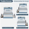 Kids Boucle Upholstered Bed Frame with Bookcase Headboard and 2 Storage Drawers, Noise-Free Platform Bed - 2 of 4