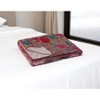 50" X 70" Gray And Yellow Floral Cotton Quilted Kantha Throw Blanket with Embroidery - 2 of 4
