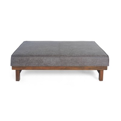 Hillman Modern Microfiber Cocktail Ottoman with Wood Frame - Christopher Knight Home