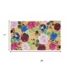 HomeRoots 17" X 29" Natural Pink And Blue Floral Outdoor Coir Door Mat - 3 of 4