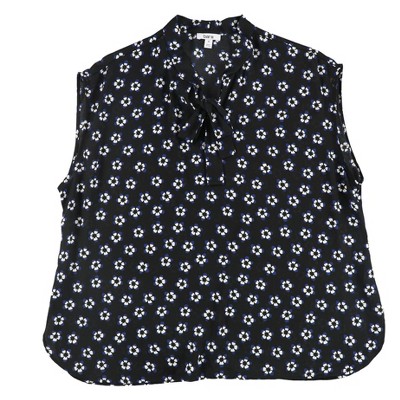 bar III Womens Tie Neck Floral Pullover Blouse