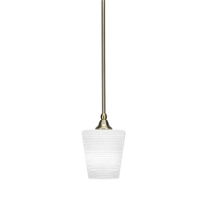 Toltec Lighting Stem 1 - Light Pendant in  New Aged Brass with 6" White Matrix Shade - 1 of 1