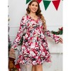 Christmas Plus Size Women's Casual Long Sleeve Dress Vintage 1950's Party Cocktail Dress - image 2 of 4