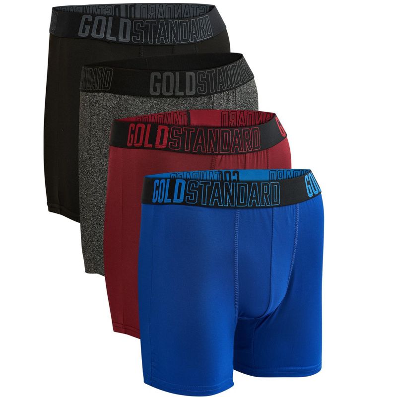 Gold Standard Mens 4-Pack Performance Boxer Briefs Athletic Underwear, 2 of 2