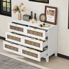 Spacious Full Size Rustic 6 Drawer Wooden Dresser, Classic Farmhouse Storage Cabinet with Metal Handles for Bedroom-Maison Boucle - 2 of 4