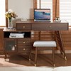 MOEPISY 3-in-1 Vanity Desk with Lighted Flip-Top Mirror and Adjustable Cabinet, Makeup Dressing Table with Stool, Walnut - 4 of 4
