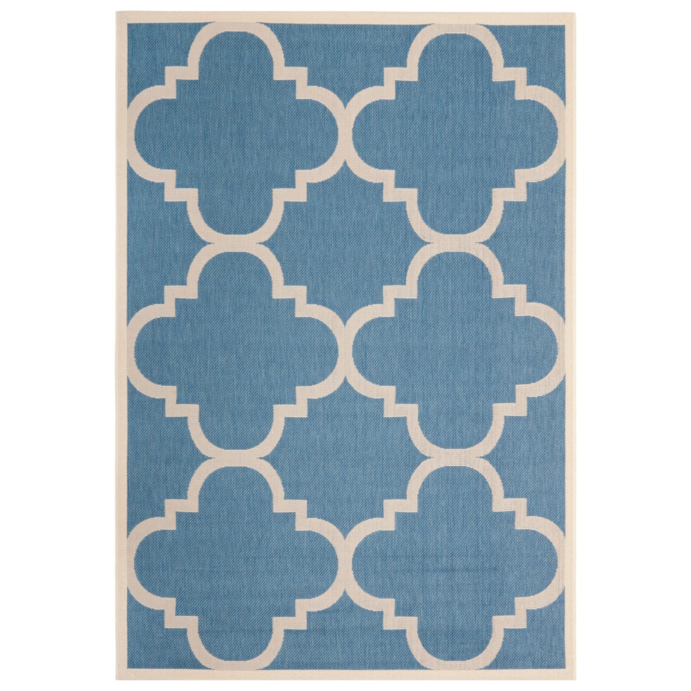 5'3  x 7'7  Richmond Outdoor Rug Blue/Beige - Safavieh Richmond indoor outdoor rugs bring interior design style to busy living spaces, inside and out. These indoor-outdoor rugs are made with durable synthetic materials to help them to withstand high traffic and natural weather elements. Richmond is beautifully styled with patterns from classic to contemporary, all draped in fashionable colors and made in sizes and shapes to fit any area. Richmond rugs are made with enhanced polypropylene in a special sisal weave that achieves intricate designs that are easy to maintain - simply clean with a garden hose. Size: 5'3  X 7'7 . Color: Blue / Beige. Pattern: Color Block.