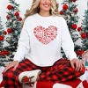 S.W.Smiley Christmas Outline Heart - Women's Garment Dyed Long Sleeve Graphic T-Shirt - 2 of 4