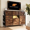 14 Drawers Dresser with Power Outlets and Led Lights,Fabric Dressers with Shelves and Side Pocket - 2 of 4