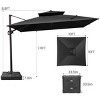 Crestlive Products 10FT Square Double Top Offset Cantilever Umbrella with Base UV30+ Outdoor 360 Degree Rotation 6 Heights Adjustable Umbrella - 3 of 4