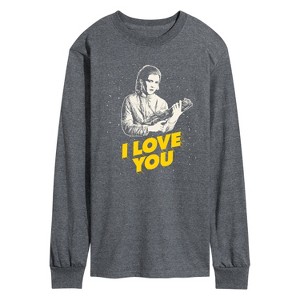 Men's - Star Wars - Valentine Princess Leia I Love You Long Sleeve Graphic T-Shirt - 1 of 4