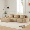 AENKYO 114" Modular Sectional Sofa, Flannelette Fabric Cloud Couch with Deep Seat & Footrest - No Assembly Required, Ergonomic Floor Lounge - 3 of 4