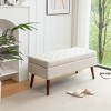 Airsurfer Storage Bench with Storage Bench for Bedroom End of Bed Bench Foot of Bed Bench Entryway Bench Storage Ottoman Bench Leather Bench - 3 of 4