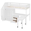 Twin Size Loft Bed with Stairs, Bookshelf and Drawers - 4 of 4