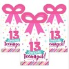 Big Dot of Happiness Girl 13th Birthday - Square Favor Gift Boxes - Official Teenager Birthday Party Bow Boxes - Set of 12 - 2 of 4