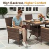 Patio Dining Sets for 4, All Weather Rattan Outdoor Table and Chairs with Acacia Wood Tabletop - 3 of 4