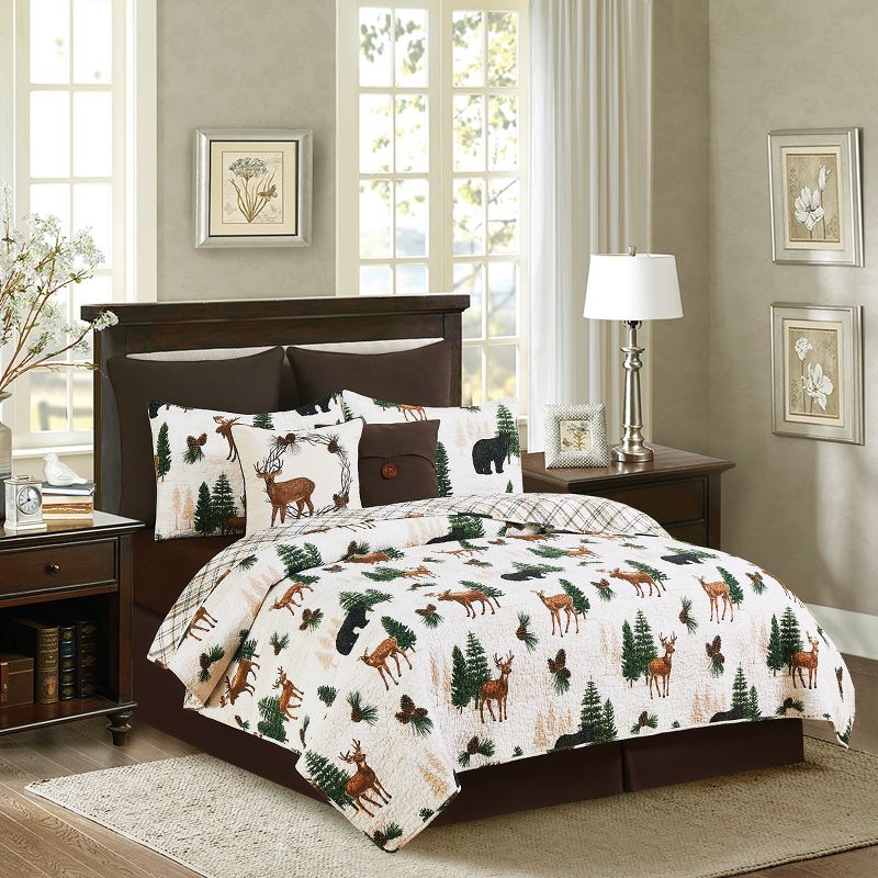 C&F Home Noland Pines Rustic Lodge Cotton Quilt Set  - Reversible and Machine Washable, 1 of 10