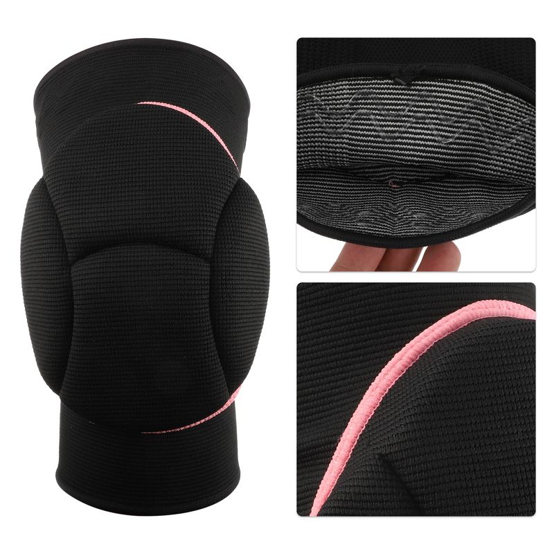 Unique Bargains Sporting Protective Knee Pad Breathable Flexible Knee Support Compression Sleeve Brace for Football Volleyball Dance 1 Pair, 5 of 7