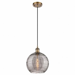 Athens Deco Swirl - 1 Light Cord Hung Mini Pendant In Industrial Style-13 Inches Tall and 10 Inches Wide - 1 of 1