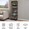 Lavish Home 5-Tier Ladder Shelf – Leaning Storage Bookcase, Dark Brown, Set of 2 - 3 of 4