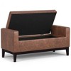 WyndenHall Selah 48" Wide Contemporary Rectangle Storage Ottoman in Distressed Saddle Brown Vegan Faux Leather, Assembled - 2 of 4