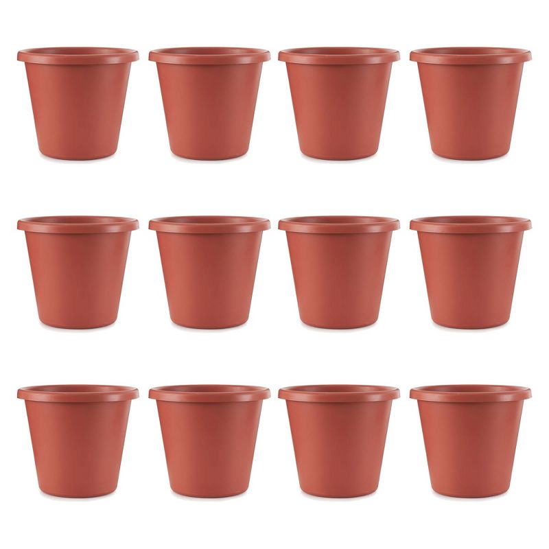 The HC Companies 20 Inch Classic Durable Plastic Flower Pot Container Garden Planter with Molded Rim and Drainage Holes, Terra Cotta (12 Pack), 1 of 7