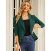 Women's 3/4 Sleeve Cropped Blazer Lightweight Open Front Cardigan Jacket for Business Causal - 2 of 4