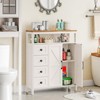 Storage Cabinet with 2 Doors & 4 Drawers, Pantry Cabinet, Floor Hutch Cupboard - 3 of 4