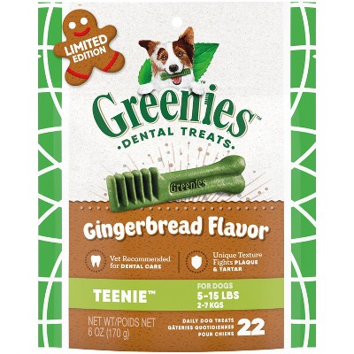 Greenies Gingerbread Flavor Teenie Size Dental Dog Treats - 6oz/22ct