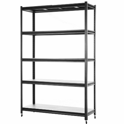 Vynxaria Adjustable 5-Tier Utility Storage Shelves, 72" x 47" x 17" Heavy-Duty Garage and Kitchen Rack