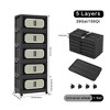 TIRAMISUBEST 20 inch 4/5-Tier Folding Storage Cabinet Collapsible PP Bins Magnetic Door Wheels Retro Style Living Room Dorm No Tool Assembly - 3 of 4