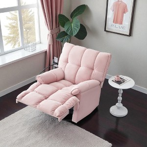 Adjustable Single Sofa Chair with Tray Table and Reclining Backrest, Compact Upholstered Lounge Seat for Small Spaces - 1 of 4