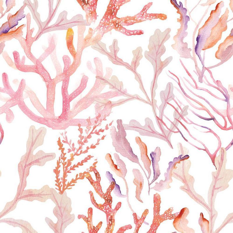 Tempaper &#38; Co. 28 sq ft Coral Reef Peel and Stick Wallpaper Rose Quartz, 1 of 7