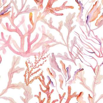 Tempaper & Co. 28 sq ft Coral Reef Peel and Stick Wallpaper Rose Quartz